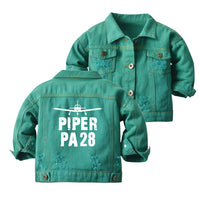 Thumbnail for Piper PA28 & Plane Designed Children Denim Jackets