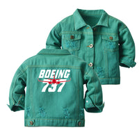 Thumbnail for Amazing Boeing 737 Designed Children Denim Jackets