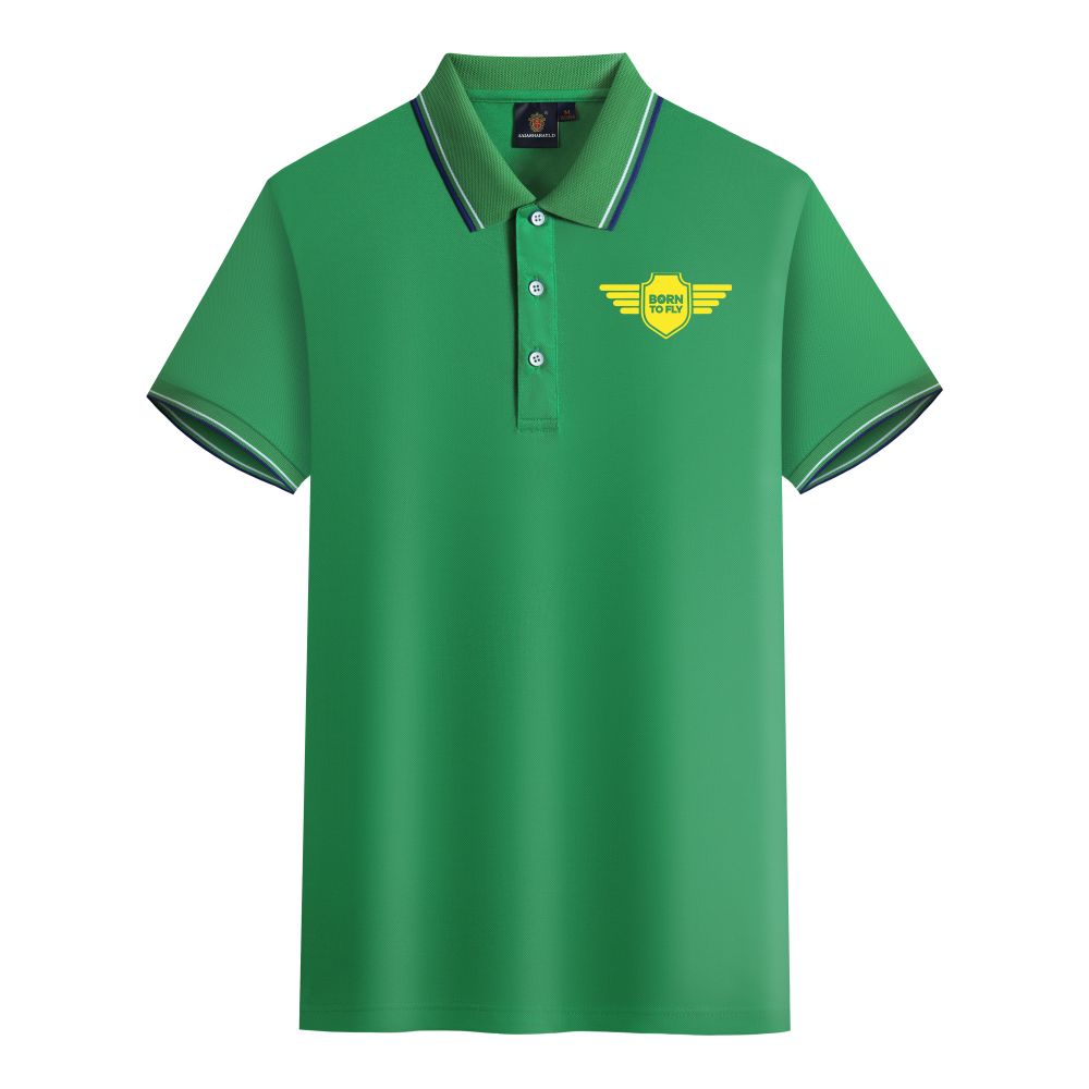 Born To Fly & Badge Designed Stylish Polo T-Shirts