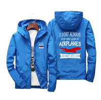 Thumbnail for I Don't Always Stop and Look at Airplanes Designed Windbreaker Jackets