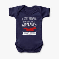 Thumbnail for I Don't Always Stop and Look at Airplanes Designed Baby Bodysuits