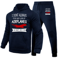 Thumbnail for I Don't Always Stop and Look at Airplanes Designed Hoodies & Sweatpants Set