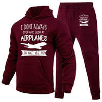 Thumbnail for I Don't Always Stop and Look at Airplanes Designed Hoodies & Sweatpants Set