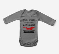 Thumbnail for I Don't Always Stop and Look at Airplanes Designed Baby Bodysuits