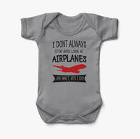 Thumbnail for I Don't Always Stop and Look at Airplanes Designed Baby Bodysuits