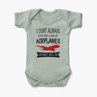 Thumbnail for I Don't Always Stop and Look at Airplanes Designed Baby Bodysuits