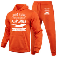 Thumbnail for I Don't Always Stop and Look at Airplanes Designed Hoodies & Sweatpants Set