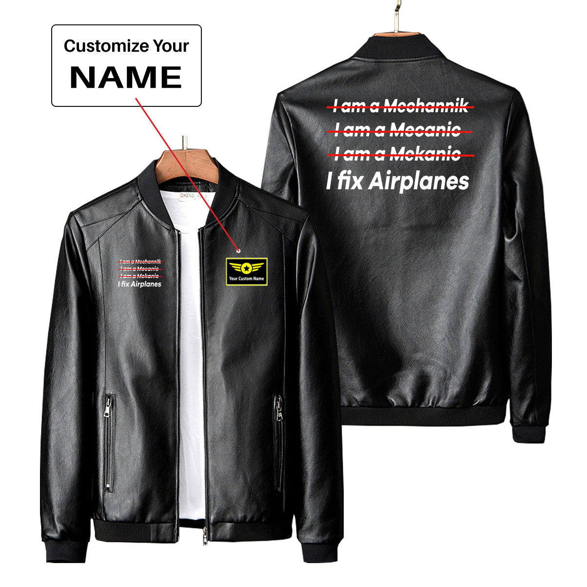 I Fix Airplanes Designed PU Leather Jackets