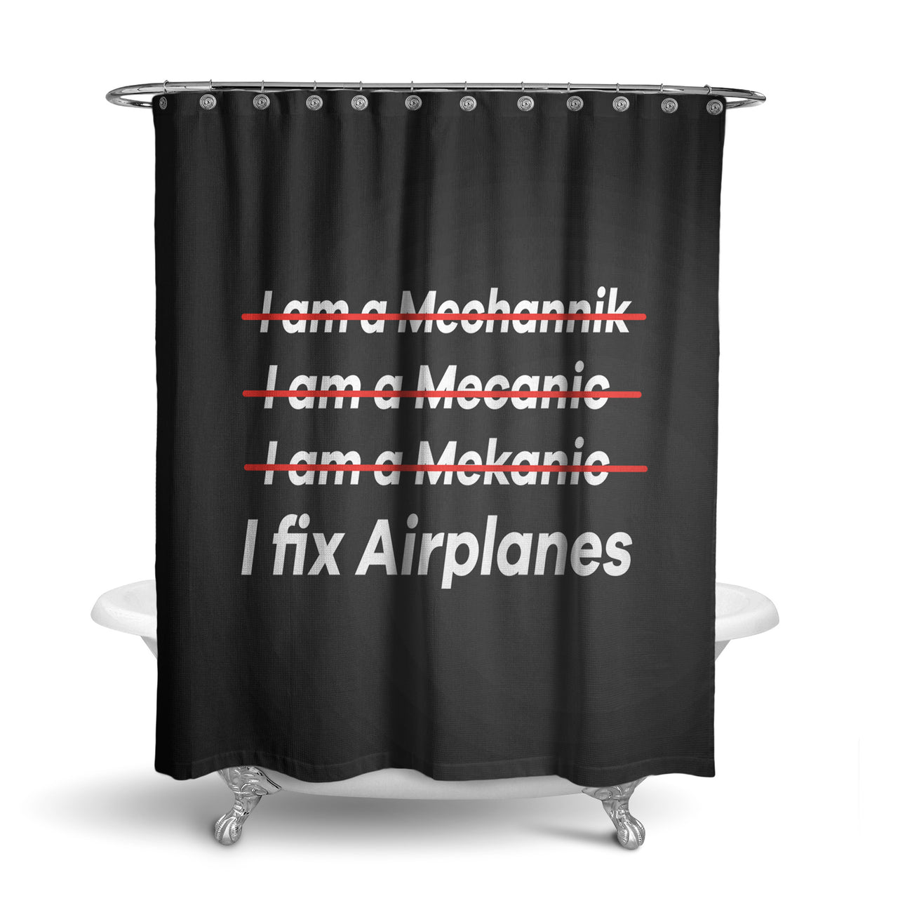 I Fix Airplanes Designed Shower Curtains