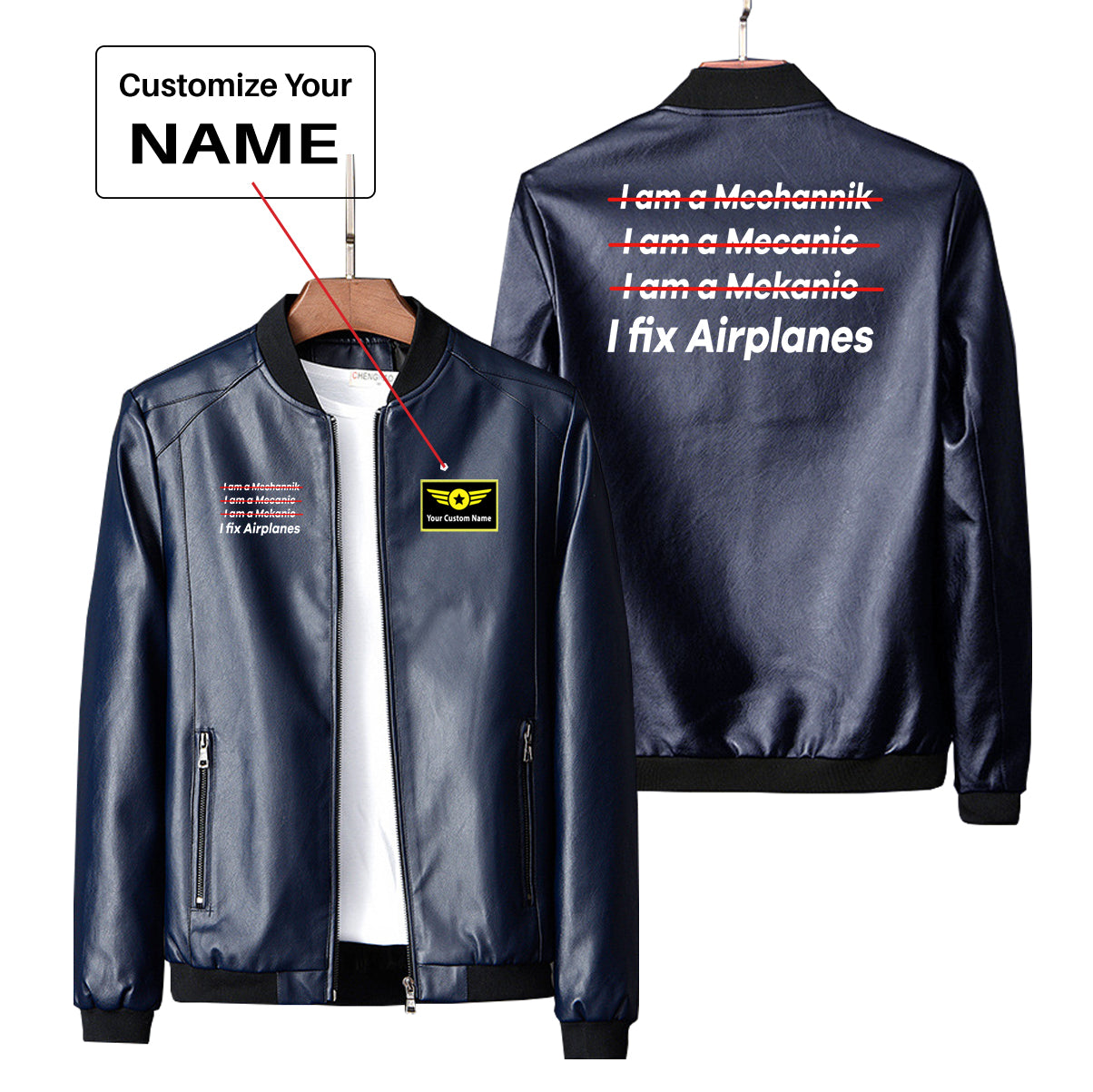 I Fix Airplanes Designed PU Leather Jackets