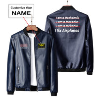 Thumbnail for I Fix Airplanes Designed PU Leather Jackets