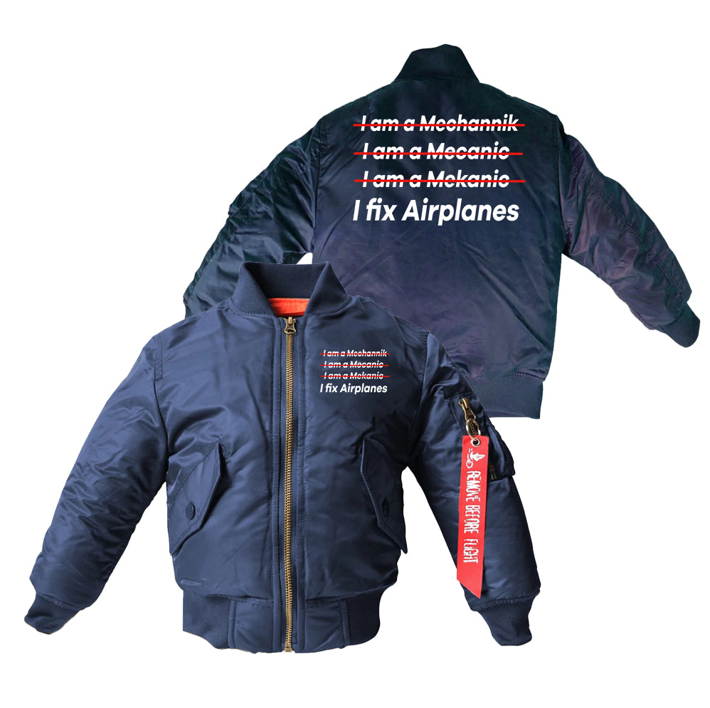 I Fix Airplanes Designed Children Bomber Jackets