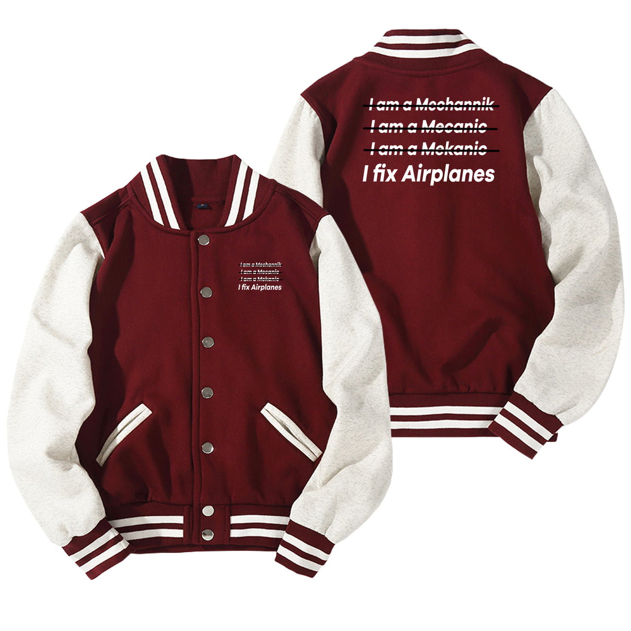 I Fix Airplanes Designed Baseball Style Jackets