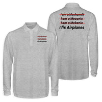 Thumbnail for I Fix Airplanes Designed Long Sleeve Polo T-Shirts (Double-Side)