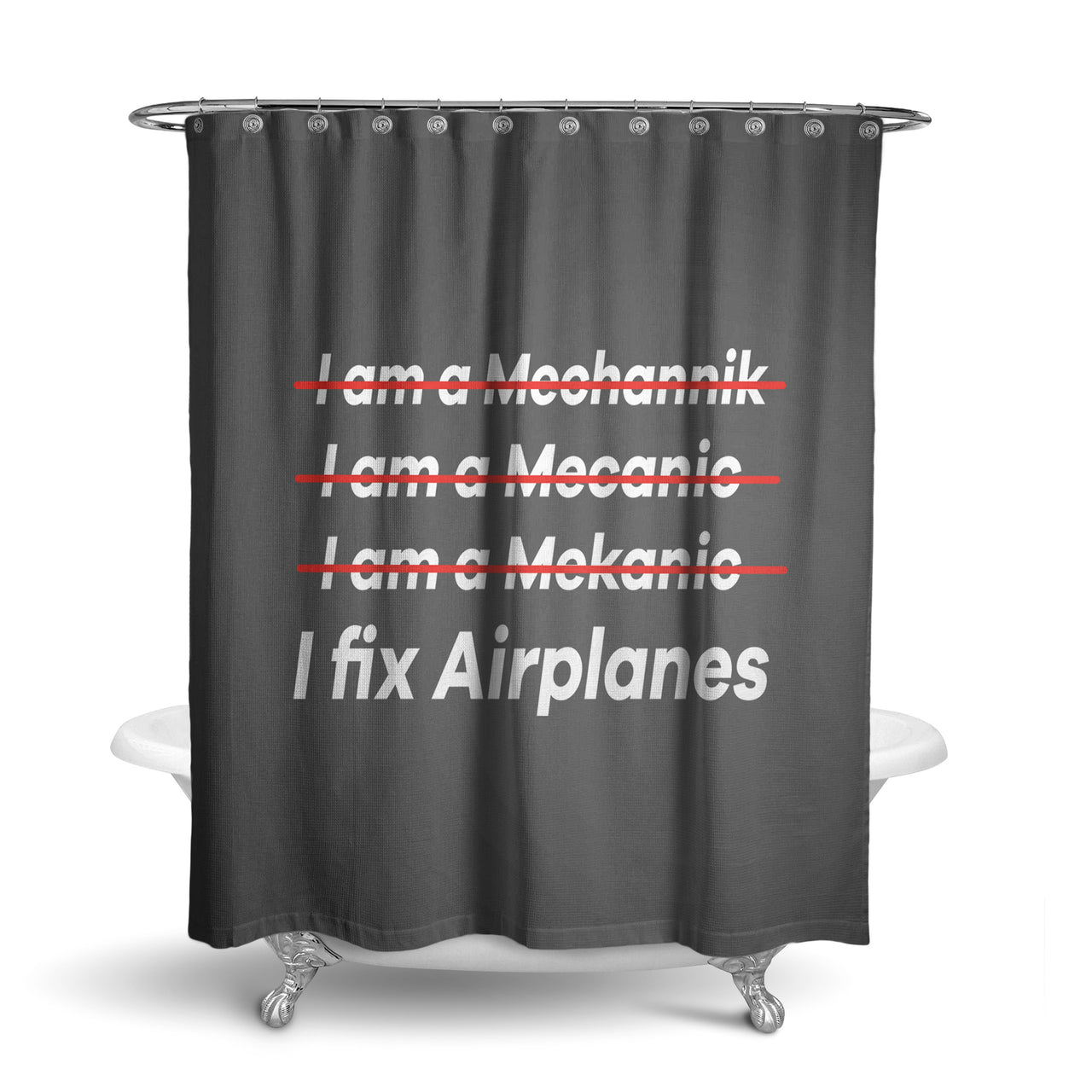 I Fix Airplanes Designed Shower Curtains