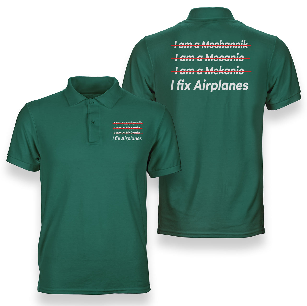 I Fix Airplanes Designed Double Side Polo T-Shirts