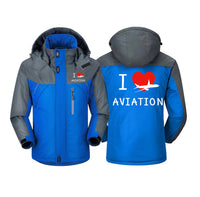 Thumbnail for I Love Aviation Designed Thick Winter Jackets