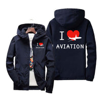 Thumbnail for I Love Aviation Designed Windbreaker Jackets