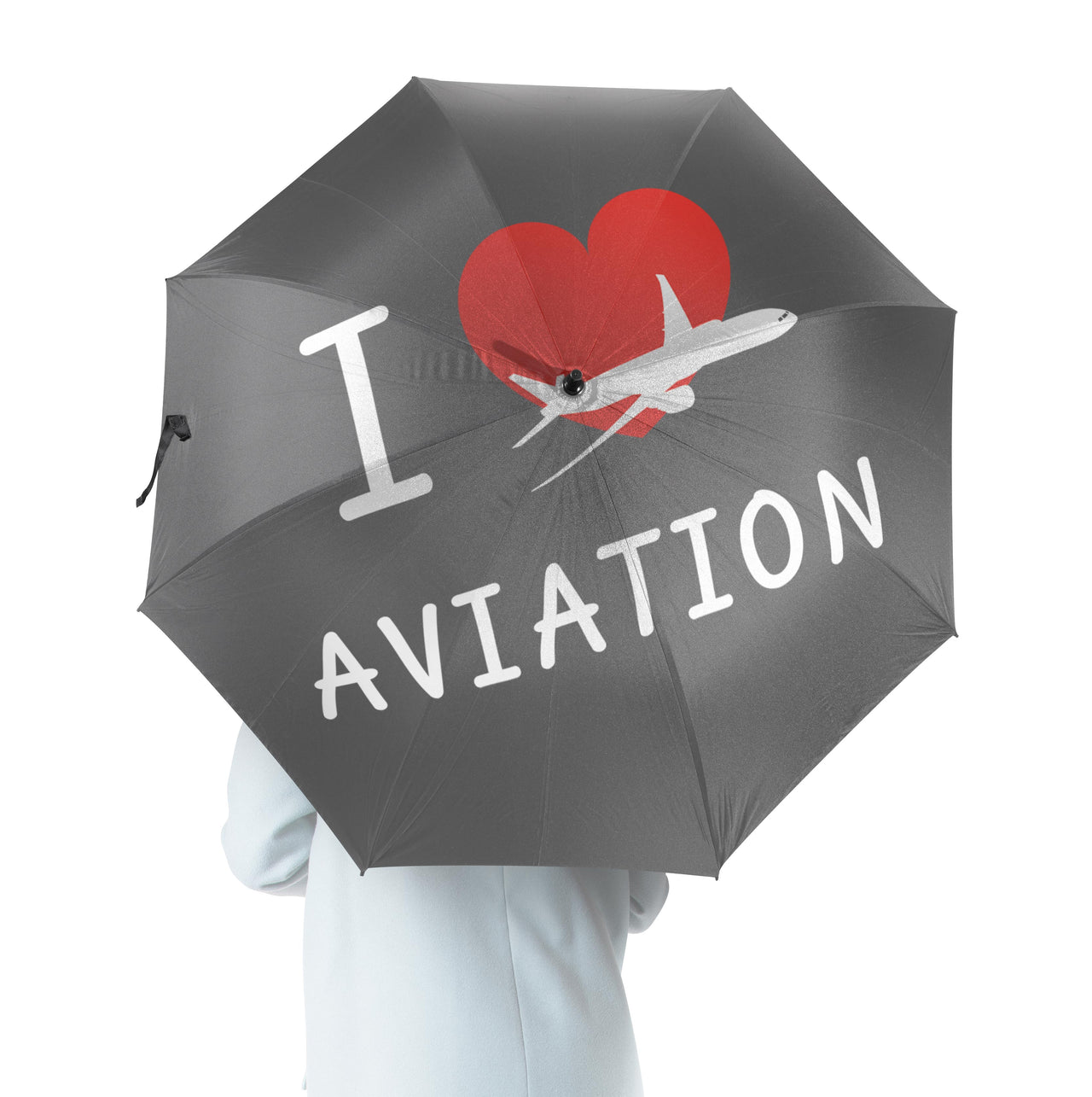 I Love Aviation Designed Umbrella