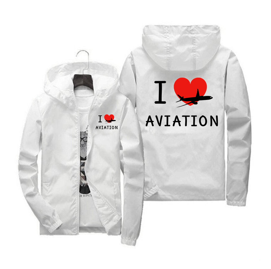 I Love Aviation Designed Windbreaker Jackets