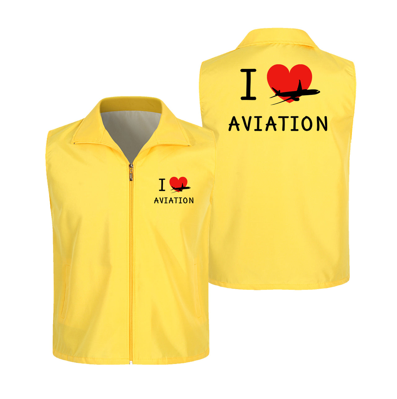 I Love Aviation Designed Thin Style Vests