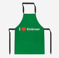 Thumbnail for I Love Embraer Designed Kitchen Aprons