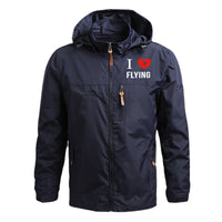 Thumbnail for I Love Flying Designed Thin Stylish Jackets