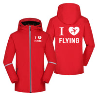 Thumbnail for I Love Flying Designed Rain Coats & Jackets