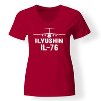 Thumbnail for ILyushin IL-76 & Plane Designed V-Neck T-Shirts