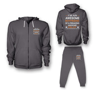 Thumbnail for I am an Awesome Series Boyfriend Designed Zipped Hoodies & Sweatpants Set