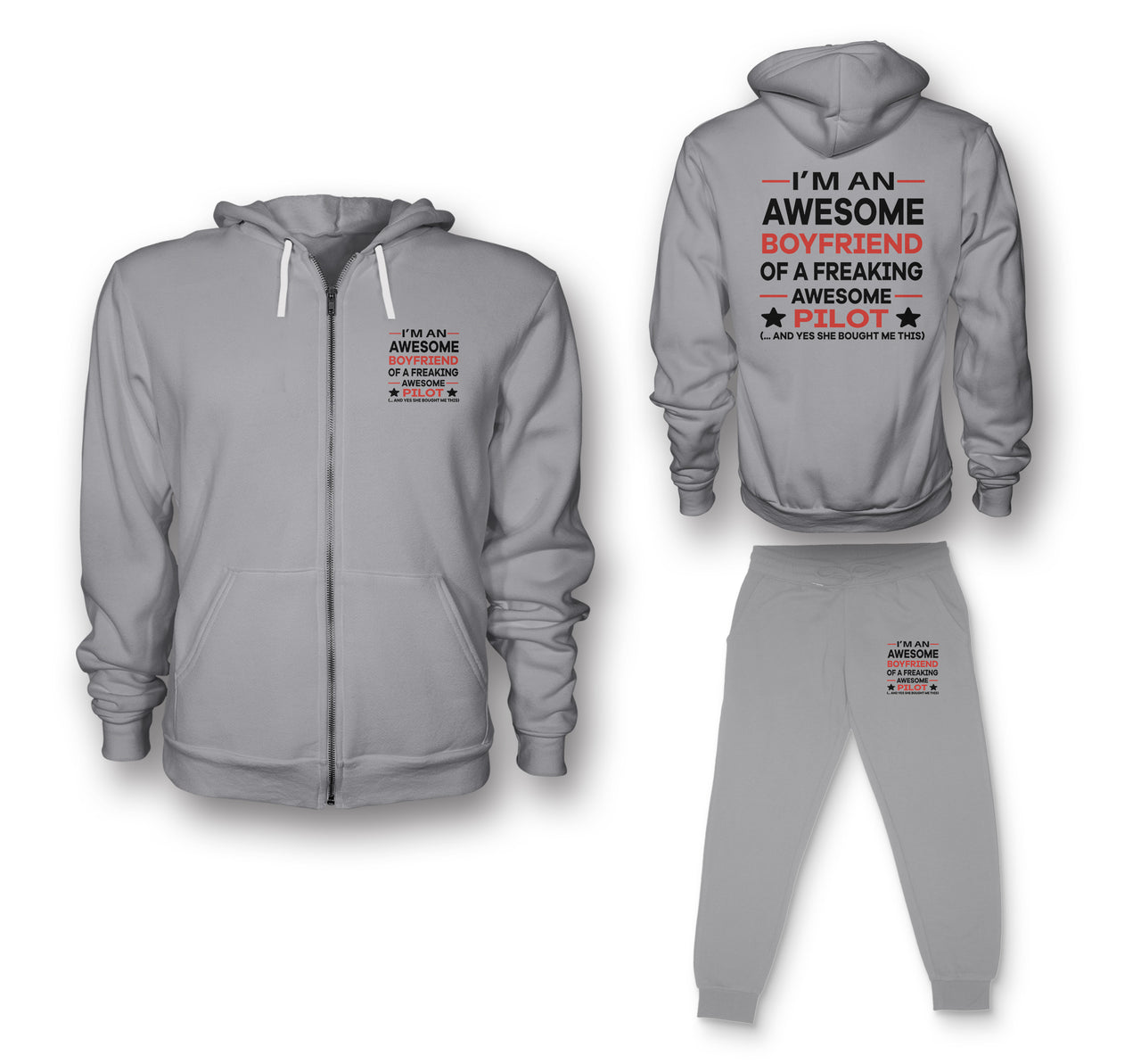 I am an Awesome Series Boyfriend Designed Zipped Hoodies & Sweatpants Set