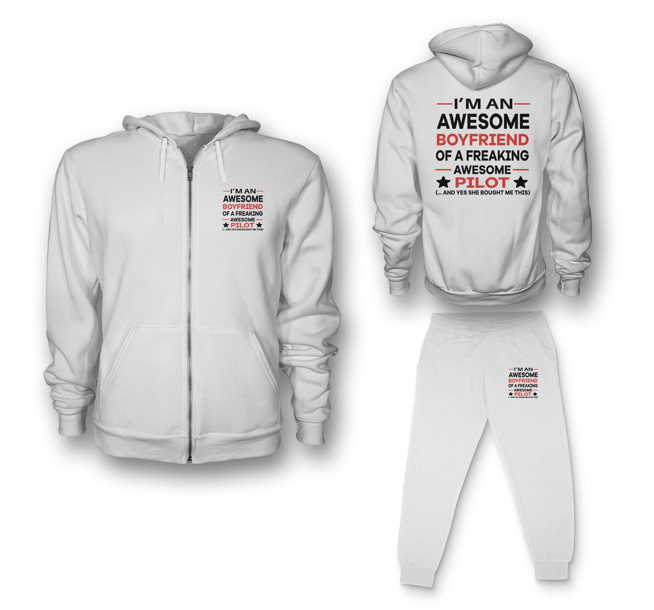 I am an Awesome Series Boyfriend Designed Zipped Hoodies & Sweatpants Set