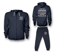 Thumbnail for I am an Awesome Series Girlfriend Designed Zipped Hoodies & Sweatpants Set