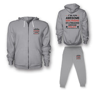 Thumbnail for I am an Awesome Series Girlfriend Designed Zipped Hoodies & Sweatpants Set