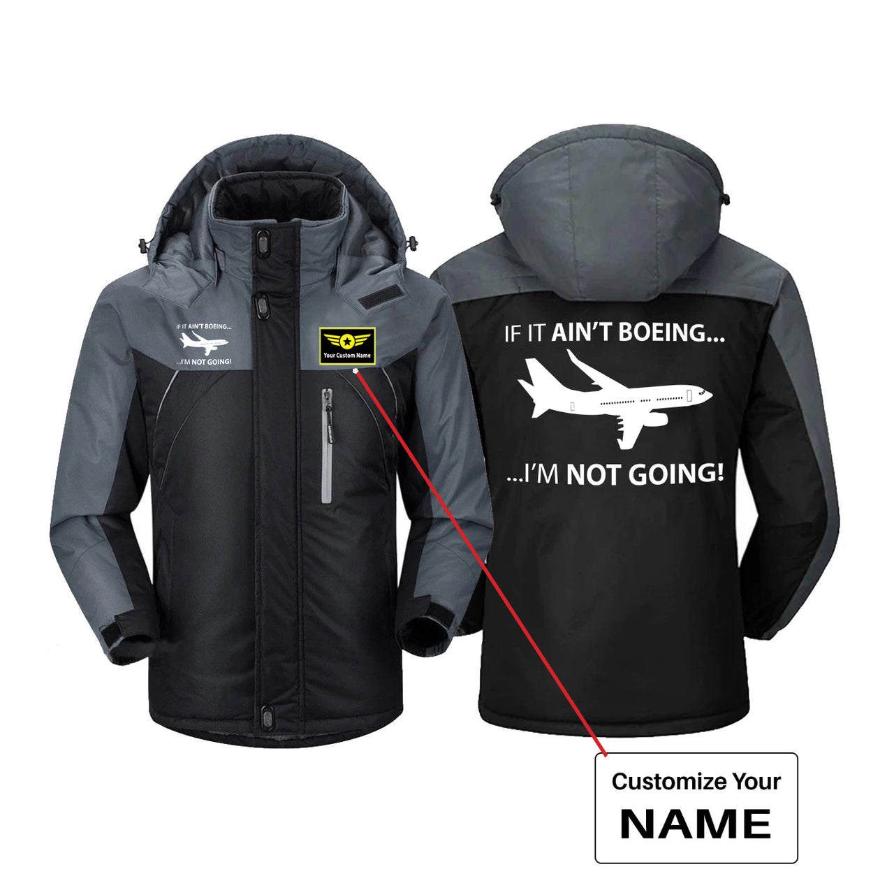 If It Ain't Boeing I'm Not Going! Designed Thick Winter Jackets