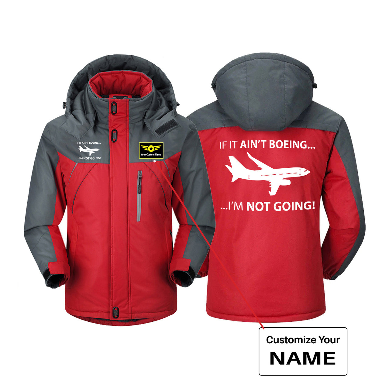 If It Ain't Boeing I'm Not Going! Designed Thick Winter Jackets