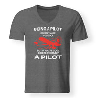 Thumbnail for If You're Cool You're Probably a Pilot Designed V-Neck T-Shirts