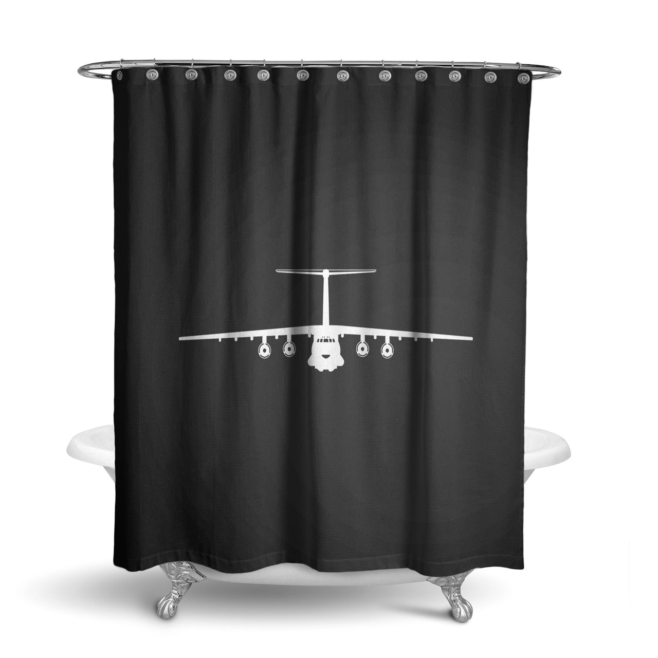 Ilyushin IL-76 Silhouette Designed Shower Curtains