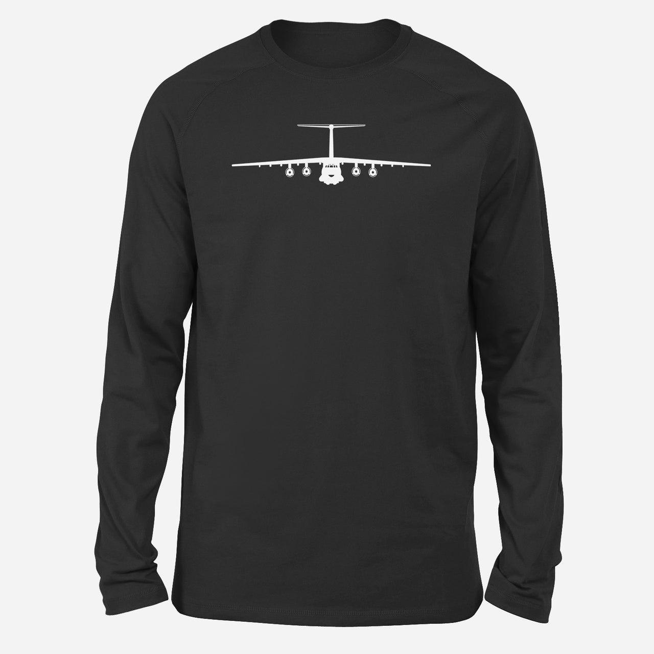 Ilyushin IL-76 Silhouette Designed Long-Sleeve T-Shirts