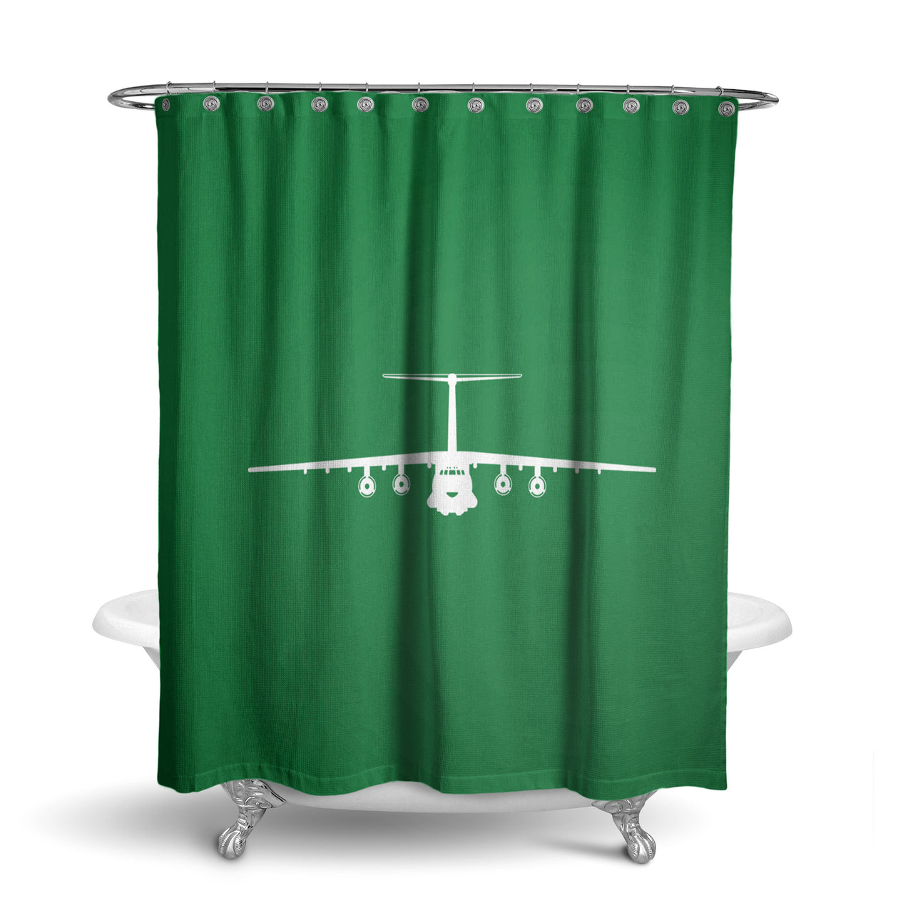 Ilyushin IL-76 Silhouette Designed Shower Curtains