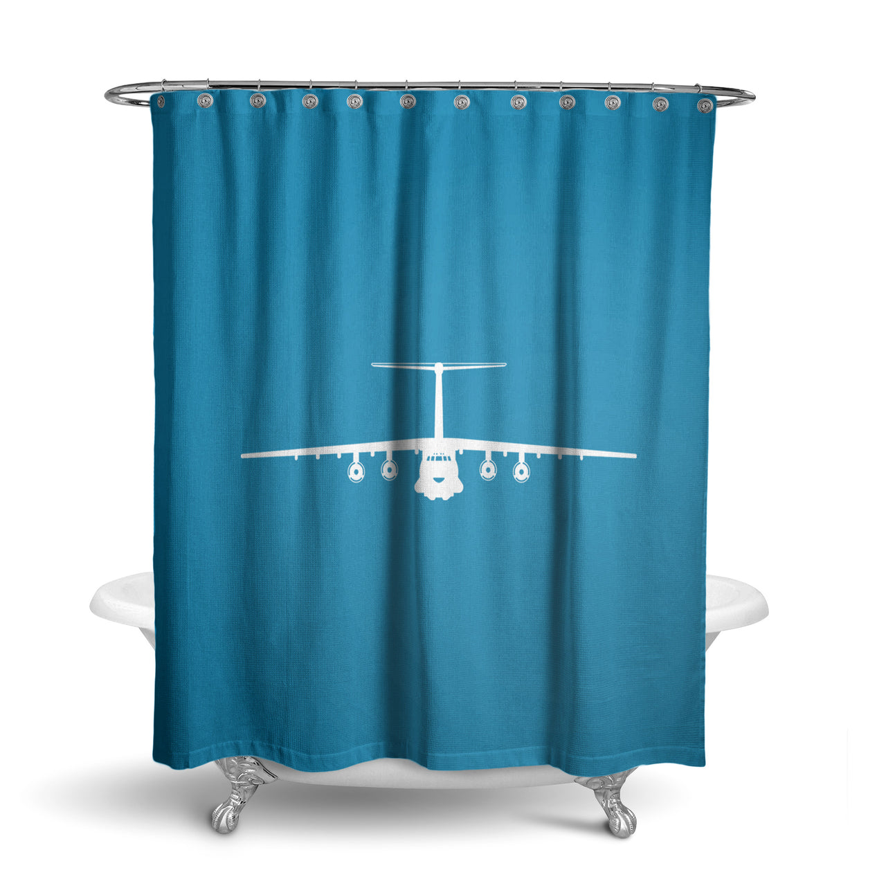 Ilyushin IL-76 Silhouette Designed Shower Curtains