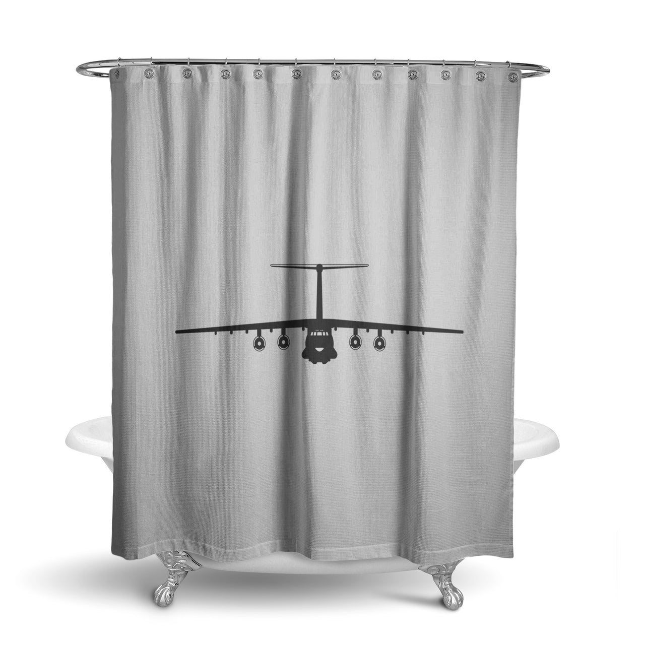 Ilyushin IL-76 Silhouette Designed Shower Curtains