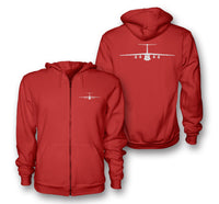 Thumbnail for Ilyushin IL-76 Silhouette Designed Zipped Hoodies