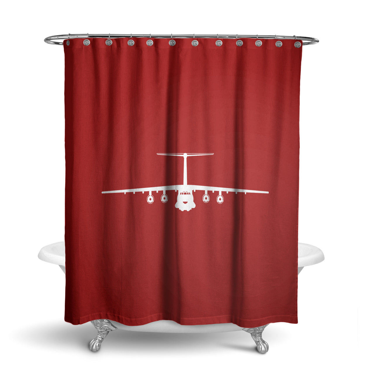 Ilyushin IL-76 Silhouette Designed Shower Curtains