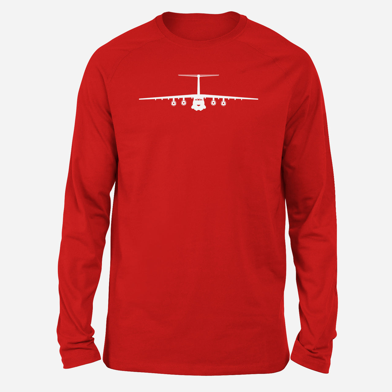 Ilyushin IL-76 Silhouette Designed Long-Sleeve T-Shirts