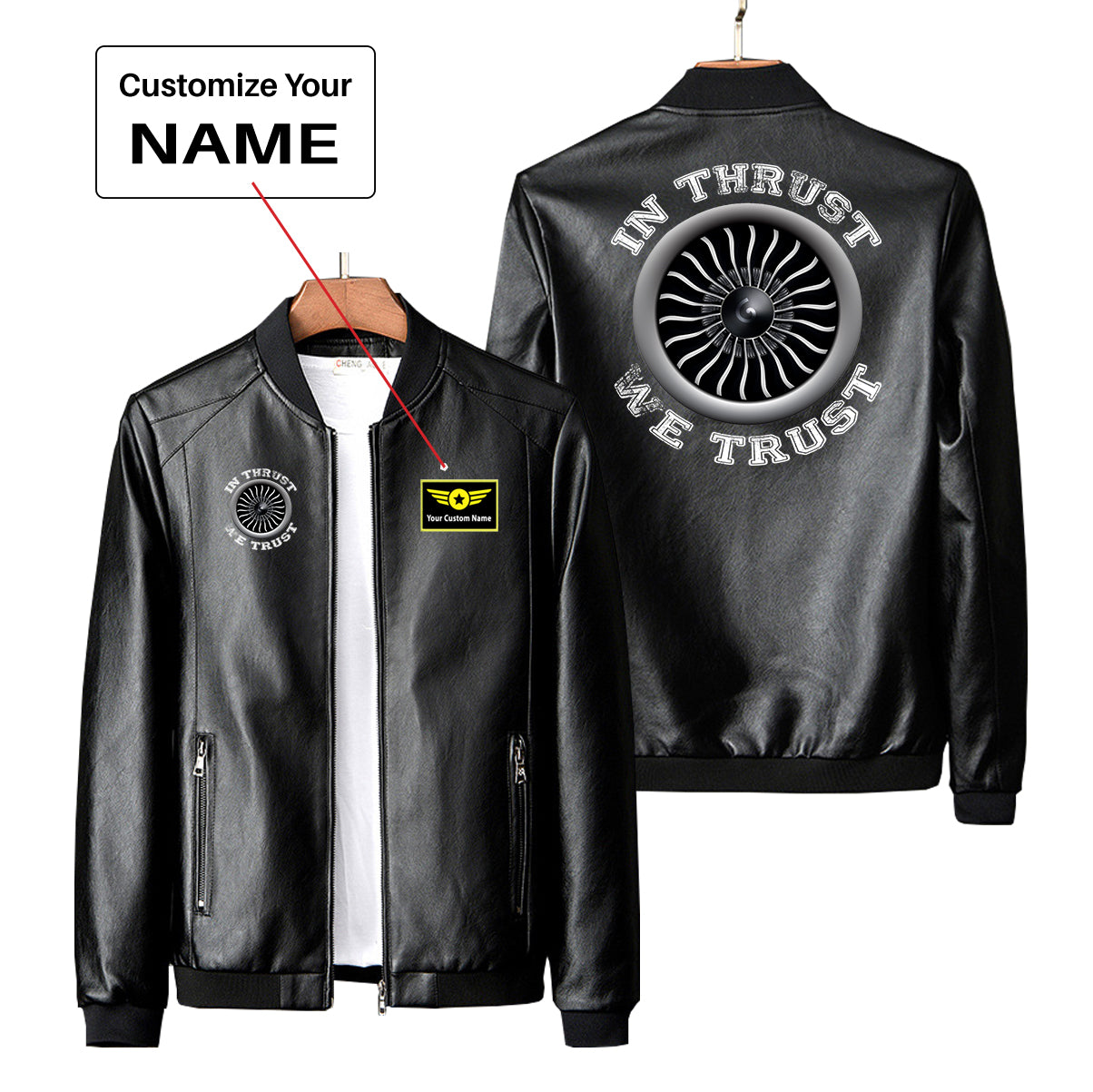 In Thrust We Trust (Vol 2) Designed PU Leather Jackets