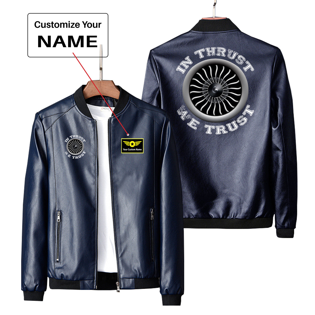 In Thrust We Trust (Vol 2) Designed PU Leather Jackets