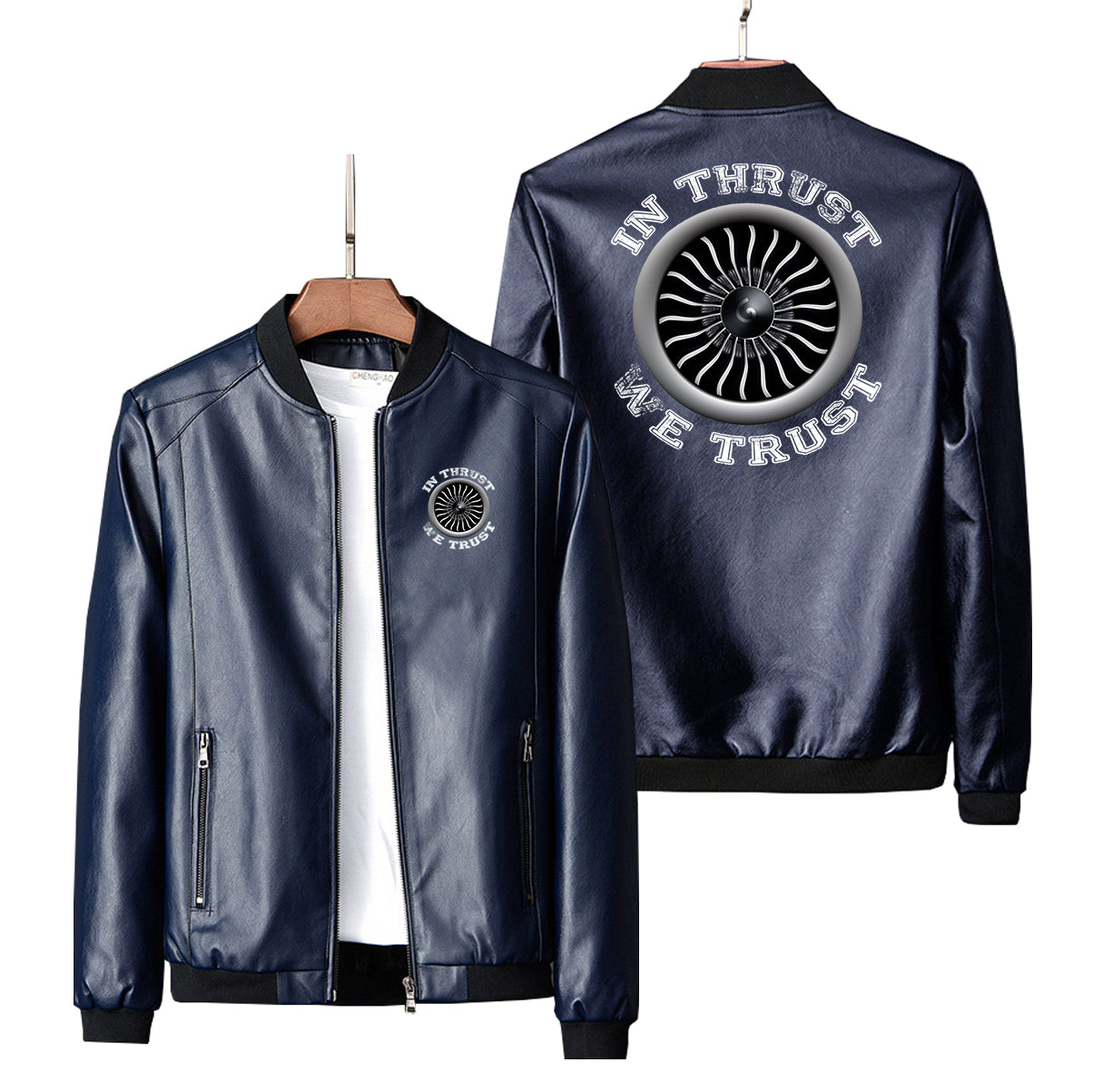 In Thrust We Trust (Vol 2) Designed PU Leather Jackets