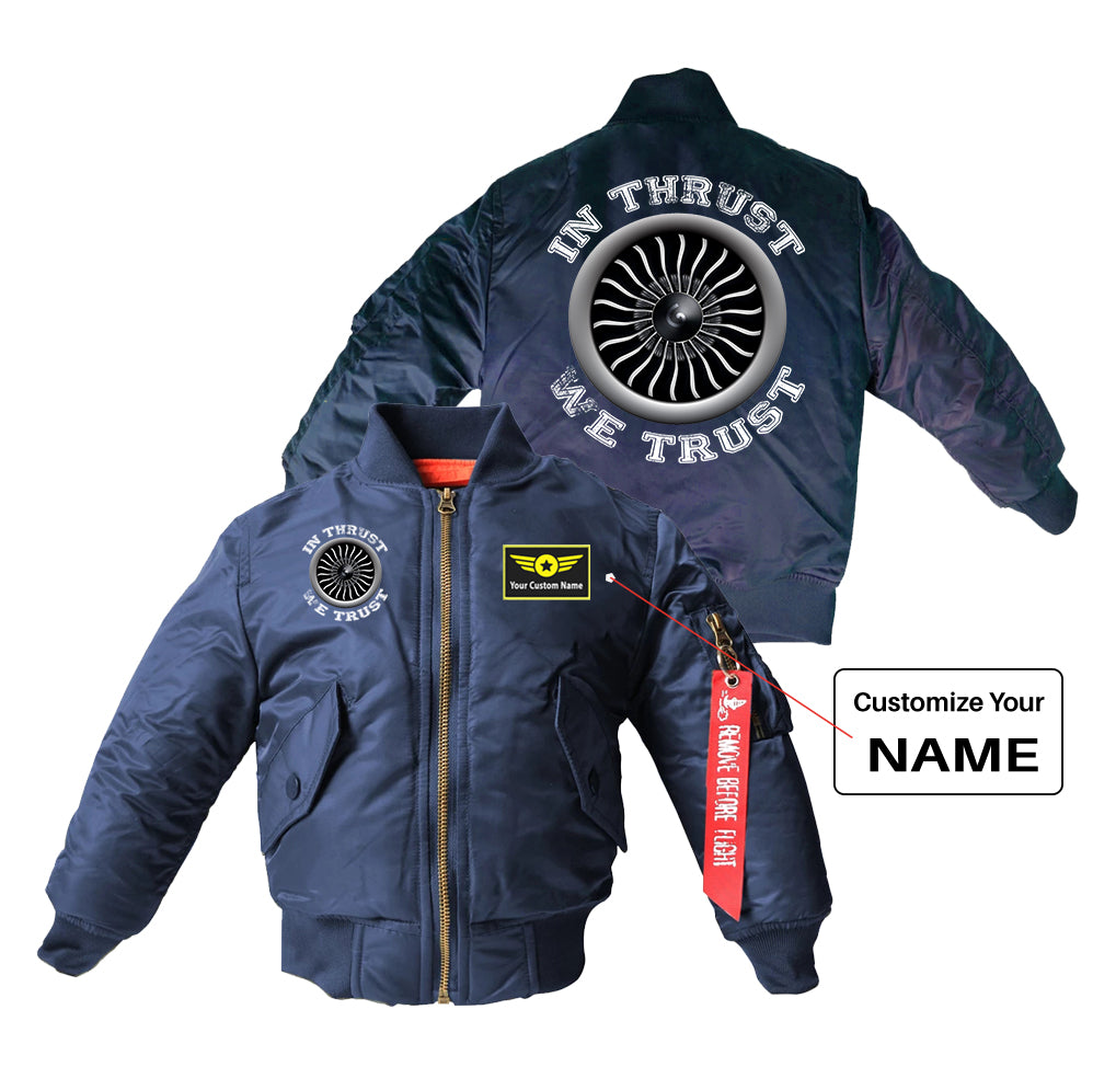 In Thrust We Trust (Vol 2) Designed Children Bomber Jackets