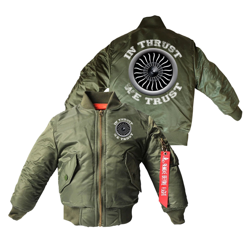 In Thrust We Trust (Vol 2) Designed Children Bomber Jackets